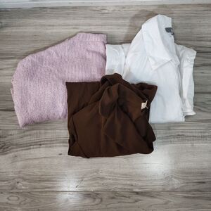 Women's Long Sleeve Shirt Blazer & Sweater Size XL Lot of 3